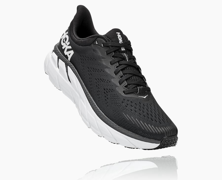 Zapatillas Running Hoka One One Hombre - Clifton 7 - Negras/Blancas - FJV821794